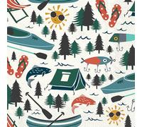 IHR Ideal Home Range Lot de 20 serviettes de table jetables en papier 3 plis, 12,7 x 12,7 cm, motif vie de lac