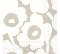 IHR Ideal Home Range Lot de 20 serviettes jetables à 3 plis en lin Unikko Crème 12,7 x 12,7 cm