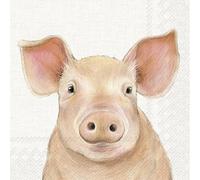 IHR Ideal Home Range - Lot de 20 serviettes repas en papier - Motif : cochon - 33 x 33 cm