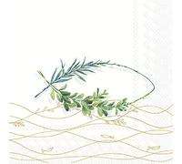 IHR - L 909109 - Lot de 20 serviettes en papier - Motif chrétien - Doré - 16,5 cm x 16,5 cm - 3 couches