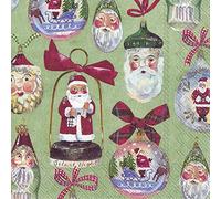 IHR Lot de 20 serviettes de table en papier Motif père Noël Vert