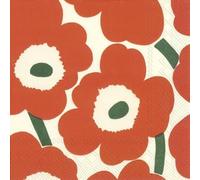 ihr Lunch Serviette Marimekko Unikko Orange/Vert 33 x 33 cm