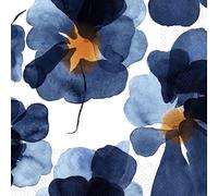 IHR Marimekko Lot de 20 serviettes en papier 3 plis de luxe, taille boisson cocktail, bleu Valssi