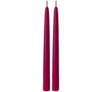 Ihr Paire de Bougies Coniques Couleur Unie Prune Rouge 24 cm