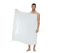 IHRAM Couverture 2 pièces Blanc Serviette Hajj Umrah Hommes Garçon Adolescent Ahram (Adulte (210 x 105 cm)