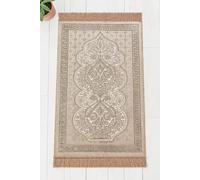Ihvan Online, Tapis de Prière Musulman Doux en Velours Lux | Janamaz | Sajadah | Cadeaux Islamiques | Élégant, Couleur : Poudre