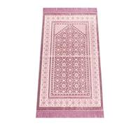 Ihvan Online - Tapis de Prière Musulman Doux en Velours Lux | Janamaz | Sajadah | Tapis de Prière Islamique Doux, Élégant, Couleur : Rose
