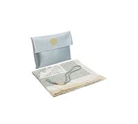 ihvan Online Tapis de prière Musulmane et Perles avec Sac en Tissu flammé élégant | Janamaz | Sajadah | Tapis de prière Islamique Doux | Cadeaux islamiques | Tapis de prière en Taffetas Gris