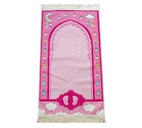 Ihvan Tapis de prière musulmane pour enfants, Janamaz Sajadah, motif rose 2, tapis de voyage doux
