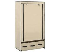 Iiaky Garde-Robe Crème 87 x 49 x 159 cm Tissu,Armoire Chambre,Armoire De Rangement,Dressing Chambre