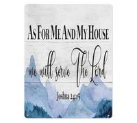 IINKUEYK As For Me And My House We Will Serve The Lord Tin Sign Joshua 24 15 Wall Decor For Home Office 8 X 12 in