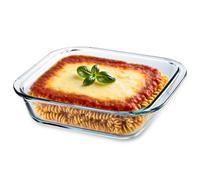 IIRC Petit plat à gratin en verre 21,3 x 15 x 5 cm, 1 l, plaque de cuisson transparente en verre, mini plat à gratin pour four, friteuse à air chaud, four à micro-ondes