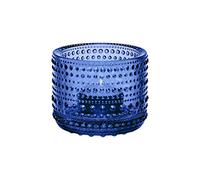 Iitala 1066662 Kastehelmi Photophore en Verre soufflé à la Main Bleu Outremer 6,4 x 7,6 cm
