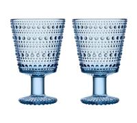 Iittala Verre à eau sur pied Kastehelmi 26cl lot de 2 aqua