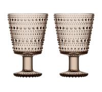 Iittala Verre à eau sur pied Kastehelmi 26cl lot de 2 lin