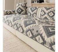 IJNBHU Plaid de Canapé en Chenille Doux à Franges, Grande Taille,Adapté aux Animaux, Antidérapant, Lavable, À l'unité Housse de Siège Jeté de Canapé 3/4 Places,Dark Gray,90 * 160cm