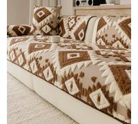 IJNBHU Plaid de Canapé en Chenille Doux à Franges, Grande Taille,Adapté aux Animaux, Antidérapant, Lavable, À l'unité Housse de Siège Jeté de Canapé 3/4 Places,Marron,70 * 210cm