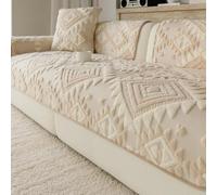 IJNBHU Plaid de Canapé en Chenille Doux à Franges, Grande Taille,Adapté aux Animaux, Antidérapant, Lavable, À l'unité Housse de Siège Jeté de Canapé 3/4 Places,Kaki,70 * 180cm