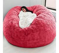 IJNBHU Pouf Géant Immense 140 cm De Diamètre Fourrure XXL Blanc ou Gris ou Chocolat avec Ultra Confortable,Canapé,Double Housses,Coussin(Color:14,Size:6ft)