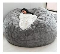 IJNBHU Pouf Géant Immense 140 cm De Diamètre Fourrure XXL Blanc ou Gris ou Chocolat avec Ultra Confortable,Canapé,Double Housses,Coussin(Color:12,Size:7ft)