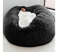 IJNBHU Pouf Géant Immense 140 cm De Diamètre Fourrure XXL Blanc ou Gris ou Chocolat avec Ultra Confortable,Canapé,Double Housses,Coussin(Color:4,Size:7ft)