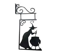 IJSDNVJNDX 1 PCS Halloween Sorcière Chaudron Silhouette Décoration Murale Suspendue Mur Art Décor à en Métal