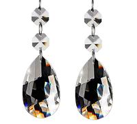 IJSDNVJNDX 40 Pièces Cristaux de Lustre, Pendentifs de Pièces de Lustre en Cristal de Larme de Cristal Clair, Cristaux Suspendus pour Les Lustres (50 mm, Clair)