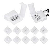 IJSDNVJNDX 50 Paquets Connecteurs de Bande Lumineuse LED RVB 4 Broches Extension de Borne D'Adaptateur Sans Soudure Sans Soudure de Bande LED 10 Mm