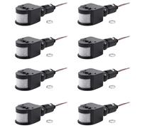 IJSDNVJNDX 8X Commutateur de Capteur de Mouvement Infrarouge Automatique 12V DC PIR ExtÉRieur pour Lampe LED,Noir