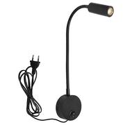 IJSDNVJNDX Lampe de Lecture Murale Lampe de Chevet Lampe de Chevet Commutateur de Commande (Prise EU Noire)