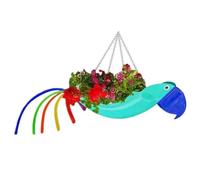 IJSDNVJNDX Pot de Fleur en Métal Exquis en Forme D'Oiseau Volant Pot de Fleur de Perroquet Coloré Jardinière Suspendue Pot de Fleur Décoratif de Jardin, S, D