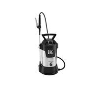 IK INOX 6 Pulvérisateur Professionnel en Acier Inoxydable Haute résistance aux hydrocarbures et aux solvants Utilisation Industrielle et Construction Valve de sécurité et manomètre Capacité utile 6 l