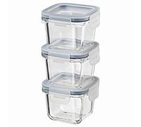 IKEA ASIA 365+ Lot de 3 récipients alimentaires avec couvercle en verre carré 180 ml