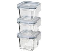 IKEA ASIA 365+ Lot de 3 récipients alimentaires avec couvercle en verre carré 180 ml