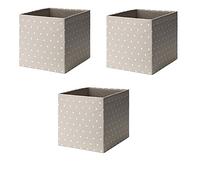 Ikea Boîte à drones (beige à pois, lot de 3 (L x l x H) : 38,1 x 33 x 33 cm)