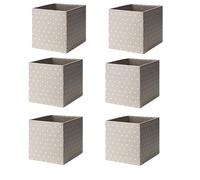 Ikea Drona Boîte, Beige, à pois (lot de 6)