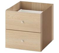 Ikea KALLAX Insert avec 2 tiroirs, 33x33 cm [effet chêne teinté blanc]