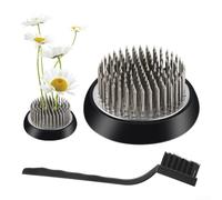 Ikebana Grand support floral en acier inoxydable avec base antidérapante et brosse de nettoyage pour arrangement de mariage Noir 7,9 cm
