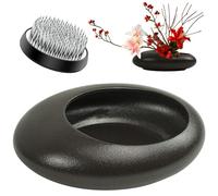 Ikebana Kit de vase grenouille en céramique pour arrangement floral Marron foncé Grande taille