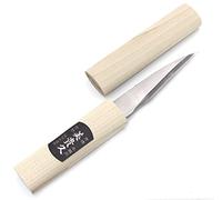 Ikeuti Couteau Artsianal Japonais Kiridashi Greffoir Bouture Lame Courbe Carbone - Forgé à la Main au Japon (Polie)