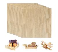 IKIER Lot de 6 panneaux de contreplaqué en chêne rouge - 300 x 300 x 3 mm - Plaques en bois de balsa - Bois naturel fin pour projets laser, bricolage, loisirs, modélisme