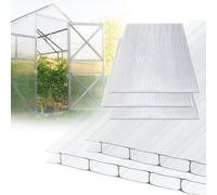 Ikodm, 10 plaques en polycarbonate alvéolaire, 8 mm d'épaisseur, transparentes, avec nervures alvéolaires, résistantes aux UV, pour serres et abris de voiture