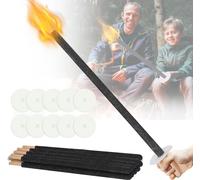Ikodm, 100 bougies chauffe-plat en cire, 42 cm, durée de combustion de 45 minutes, avec protection anti-goutte et manche en bois