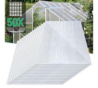 Ikodm, 14 pièces de panneaux en polycarbonate à double paroi, pièces de rechange pour serre de jardin, dimensions 1210 x 605 x 4 mm, surface d'environ 10,25 m², panneaux à double paroi, panneaux pour 