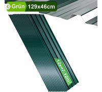 Ikodm, 36 pièces de tôle ondulée pour toiture, dimensions 129 x 46 cm, épaisseur 0,25 mm, couleur verte, pour abri de jardin et carport