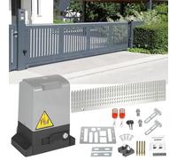 Ikodm 750W Motorisation Portail Coulissant max 1600KG with 4M crémaillères, Moteur Électrique de Portail Automatique avec 2 Télécommandes for Garden, Garage Door