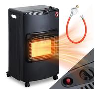 Ikodm, brûleur à gaz en céramique, 4200 watts, avec 3 niveaux de puissance, système de sécurité anti-manque d'oxygène, tuyau de gaz et régulateur, 5 roulettes