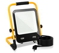 Ikodm, lot de 5 projecteurs LED pour chantier, avec trépied, 6000K, 150W, lampe de travail réglable, idéale pour les chantiers, les ateliers, les garages et les espaces extérieurs