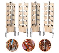 Ikodm Plateau pour saumon flambé Plateaux pour saumon flambé Plateau de fumage Lot de 4 Support pour saumon flambé Bois de cèdre Acier inoxydable Plateaux en bois avec support