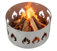Ikodm Protection anti-étincelles, brasero modulable de couleur argentée avec capot de protection contre les flammes, diamètre 95–100 cm, réglable